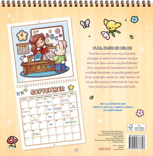 Cute & Cozy Kalender om in te kleuren Jade Summer