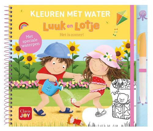Kleuren met water. Luuk en Lotje. Het is zomer!