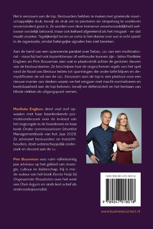 Eenzaam Aan De Top, Pim Bouwman, Marilieke Engbers | Boek ...