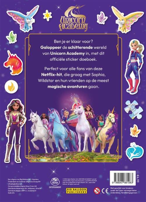 Unicorn Academy sticker doeboek