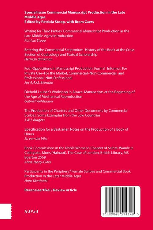 Writing for Third Parties. Commercial Manuscript Production In The Late Middle Ages