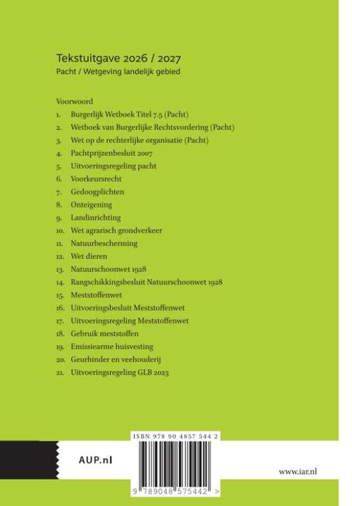 Pacht / Wetgeving landelijk gebied