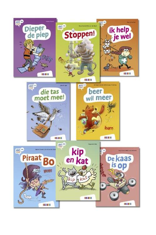 Pakket AVI strips groep 3 en 4 (8 titels)