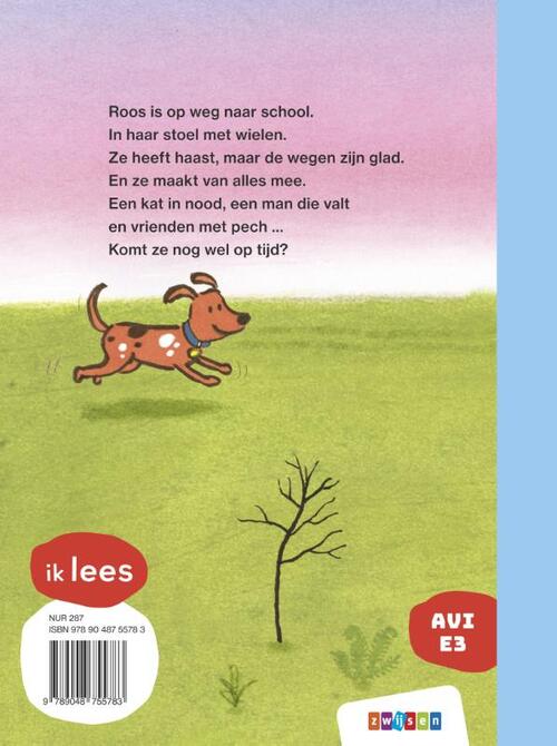 Roos rolt naar school