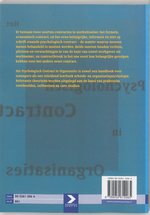 Het psychologisch contract in organisaties