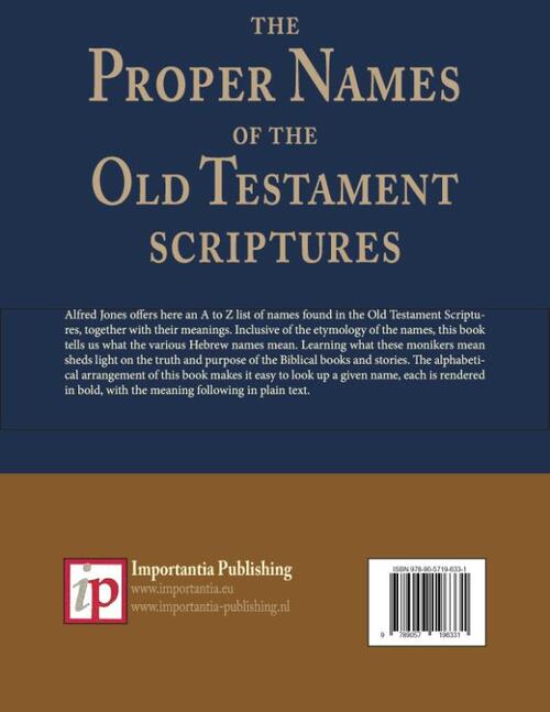 The Proper Names of the Old Testament Scriptures