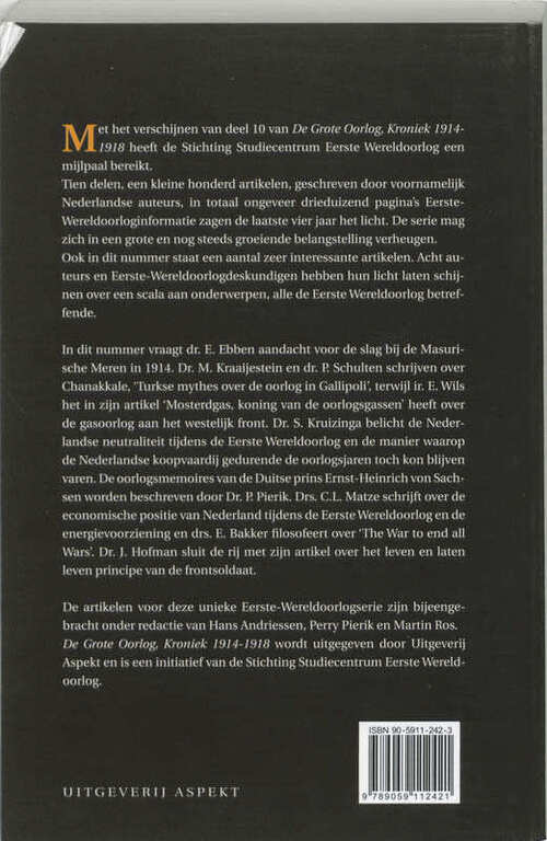 De grote oorlog, 1914-1918 De grote oorlog 10