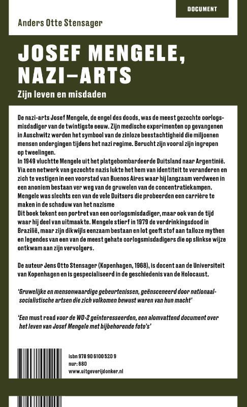 Josef Mengele, Nazi - Arts