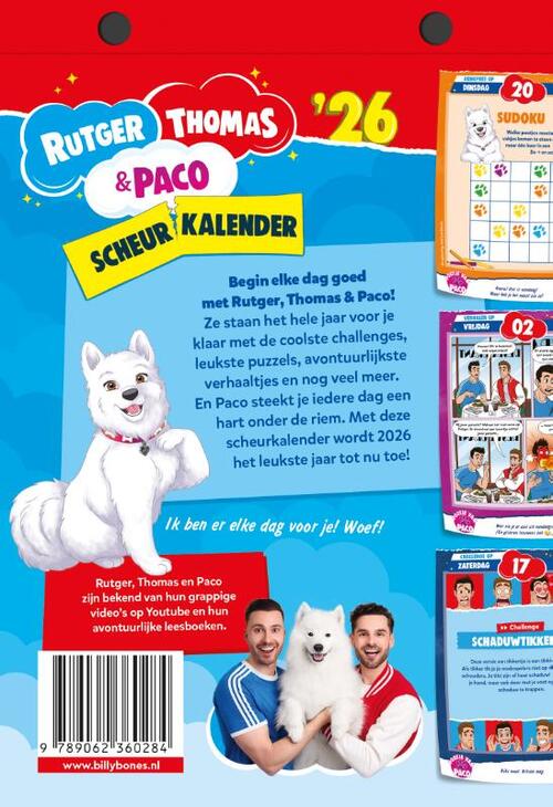 Rutger, Thomas & Paco scheurkalender 2026