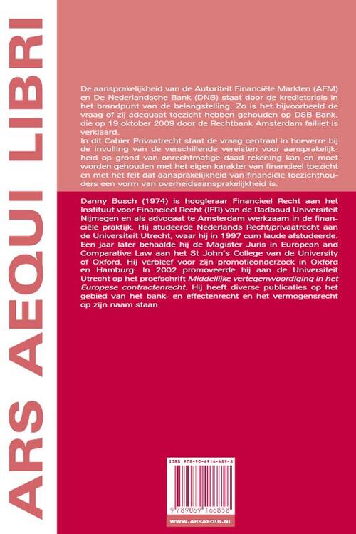 Aansprakelijkheid van financiële toezichthouders