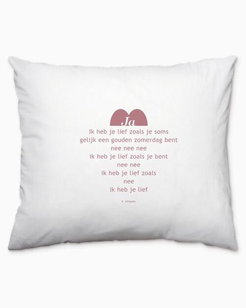 Plint kussensloop 'Ja' K. Schippers