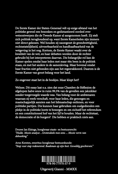 Over het belang van de Eerste Kamer der Staten-Generaal