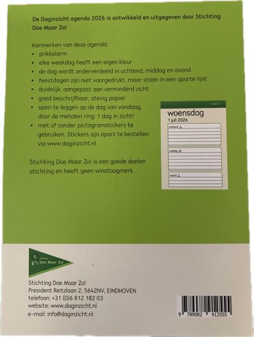 Daginzicht agenda 2026 : de agenda om niet te vergeten