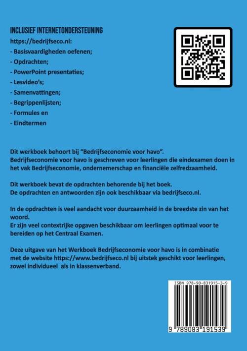 Werkboek bedrijfseconomie voor havo