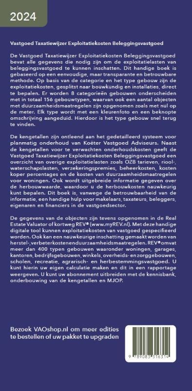 Vastgoed Taxatiewijzer Exploitatiekosten Beleggingsvastgoed 2024