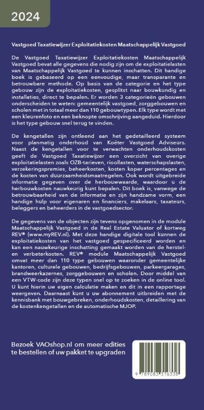 Vastgoed taxatiewijzer exploitatiekosten maatschappelijk vastgoed