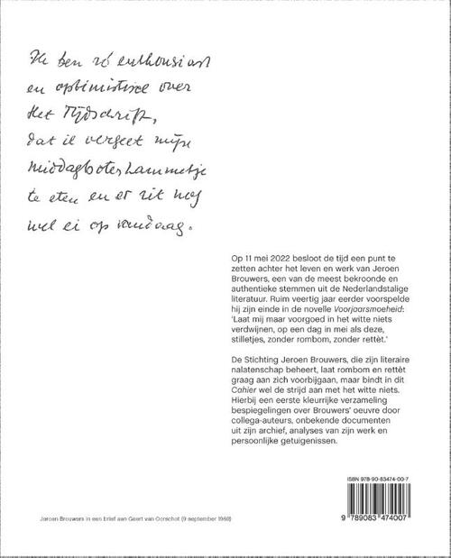 Cahier Jeroen Brouwers
