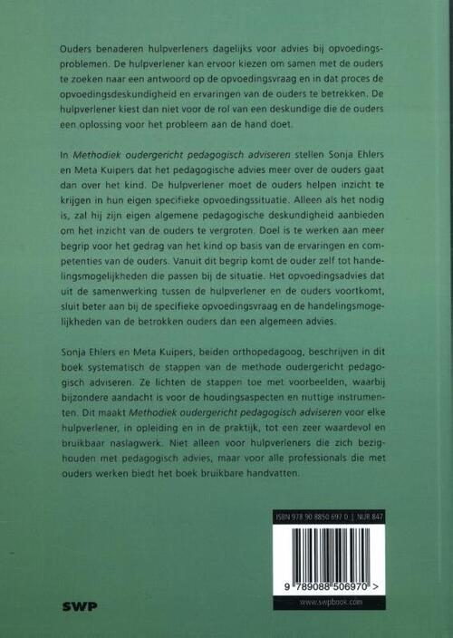 Methodiek oudergericht pedagogisch adviseren