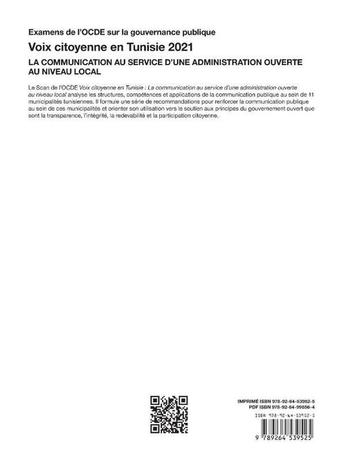 Examens de l'Ocde Sur La Gouvernance Publique Voix Citoyenne En Tunisie 2021 La Communication Au Service d'Une Administration Ouverte Au Niveau Local