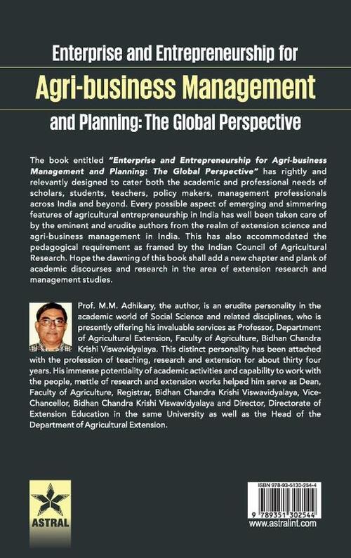 Enterprise and Entrepreneurship for Agri-Business Management and Planning