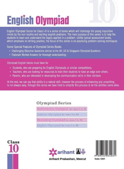 Olympiad Books Practice Sets - English Class 10th