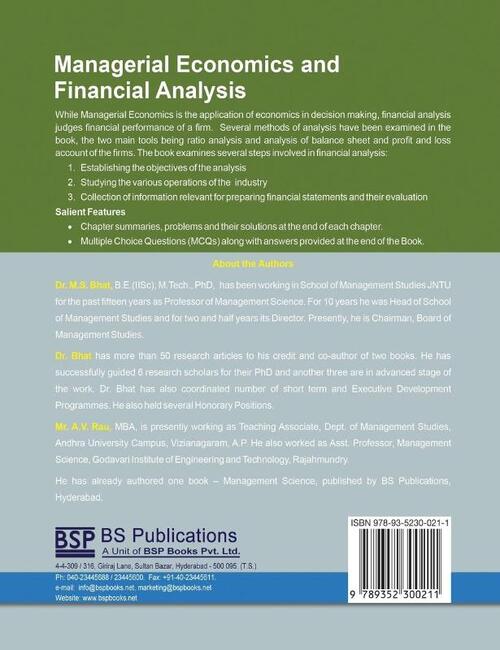 Managerial Economics and Financial Analysis