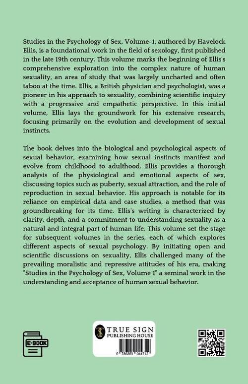 Studies In The Psychology Of Sex Volume - 1