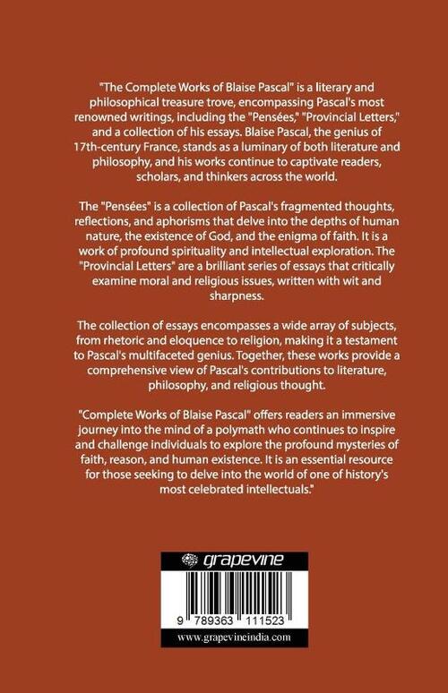 Complete Works of Blaise Pascal (Grapevine edition)