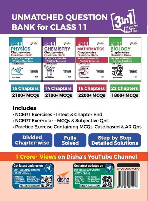 CBSE Class 11 Chemistry Chapter-wise Question Bank - NCERT + Exemplar + Practice Questions with Solutions - 3rd Edition
