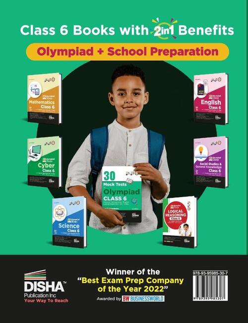 30 Mock Test Series for Olympiads Class 6 Science, Mathematics, English, Logical Reasoning, GK/ Social & Cyber 2nd Edition