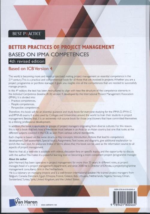 The better practices of project management Based on IPMA competences – 4th revised edition