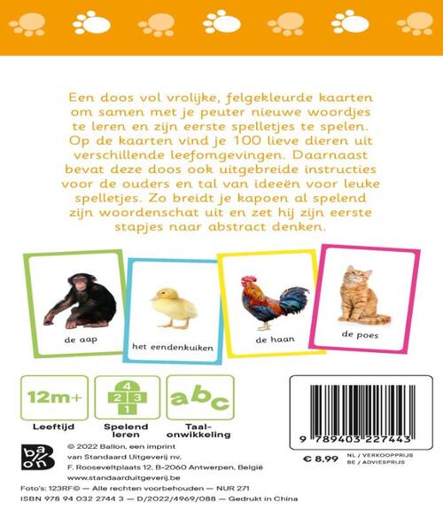 Kijk- en speelkaarten dieren