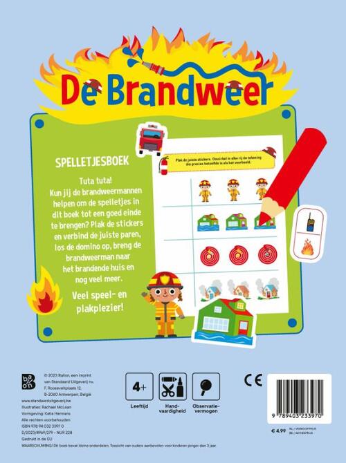 De brandweer spelletjesboek