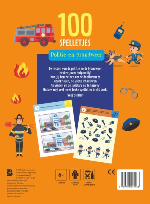100 spelletjes: Politie en brandweer 6+