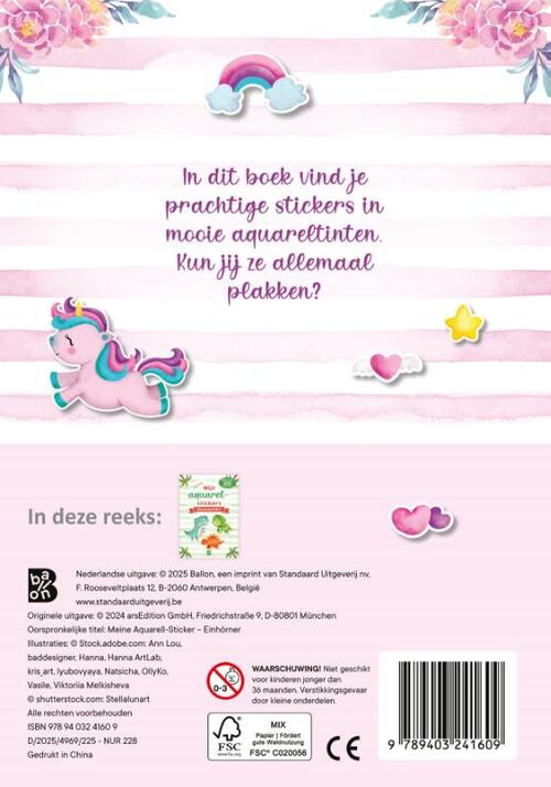 Mijn aquarelstickers eenhoorns