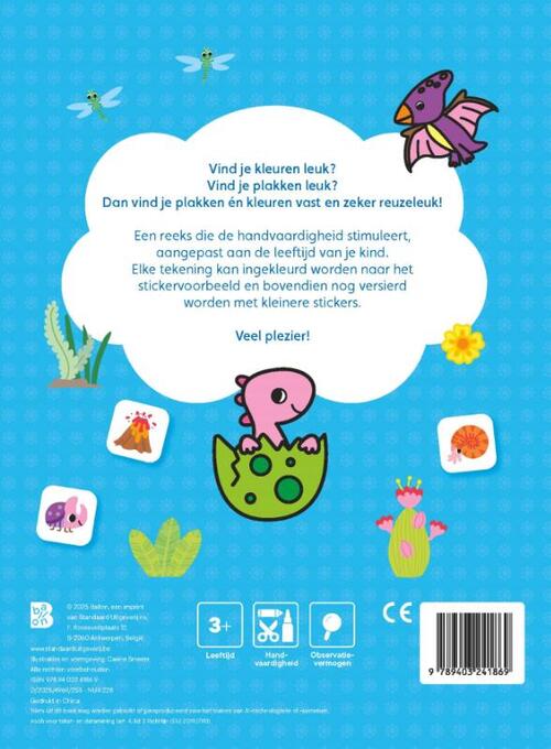 Plak en kleur Dino's