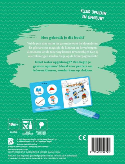 Kleuren met water voor de kleintjes: Winter