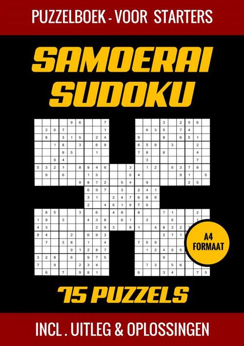 Samoerai Sudoku - Puzzelboek voor Starters - 75 Puzzels