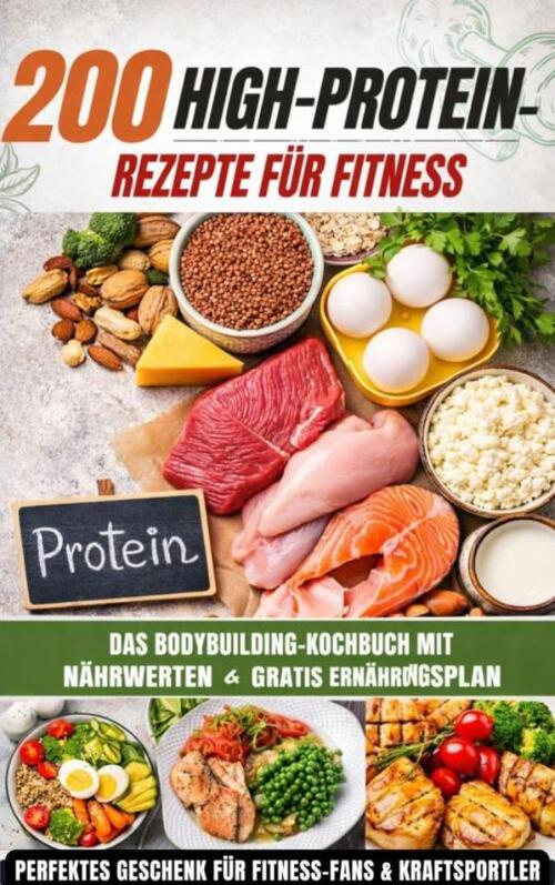 200 High-Protein-Rezepte für Fitness: Das Bodybuilding-Kochbuch mit Nährwerten – schnell, lecker & alltagstauglich Inkl. gratis Ernährungsplan