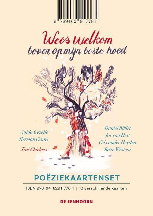 Poëziekaartenset 'Wees welkom boven op mijn beste hoed'