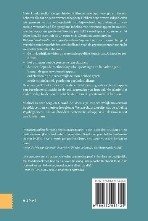 Wetenschapsfilosofie voor geesteswetenschappen