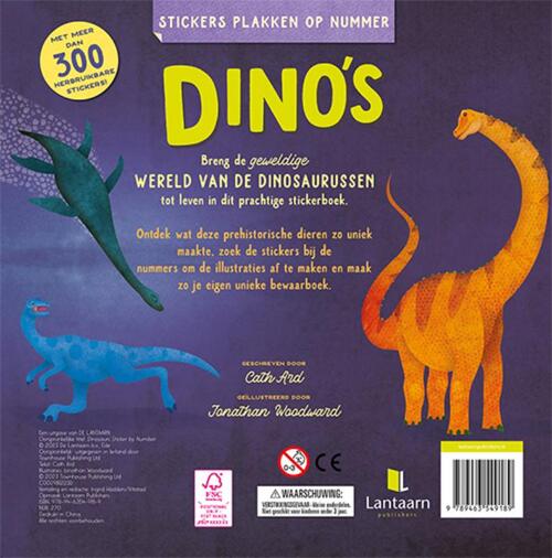 Stickers plakken op nummer - Dino's