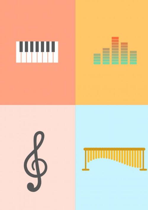 Notenbalken Leeg Notitieboek (A4) Zachte kaft- Colourful- Allets comfort