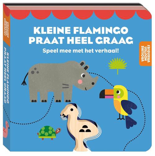 Vrolijke houten vriendje - Kleine flamingo praat heel graag