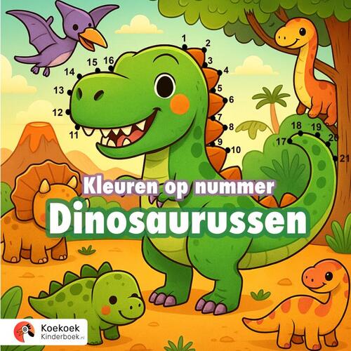 Kleuren op nummer: Dinosaurussen