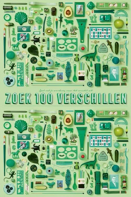 Stratier XL Spelposter - Zoek 100 verschillen (GROEN)