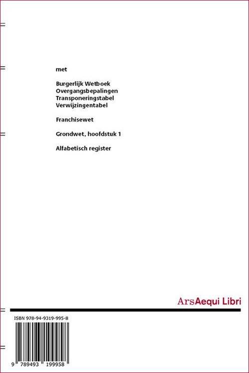 Burgerlijk Wetboek 2023/2024, Ars Aequi Libri | Boek | 9789493199958 ...