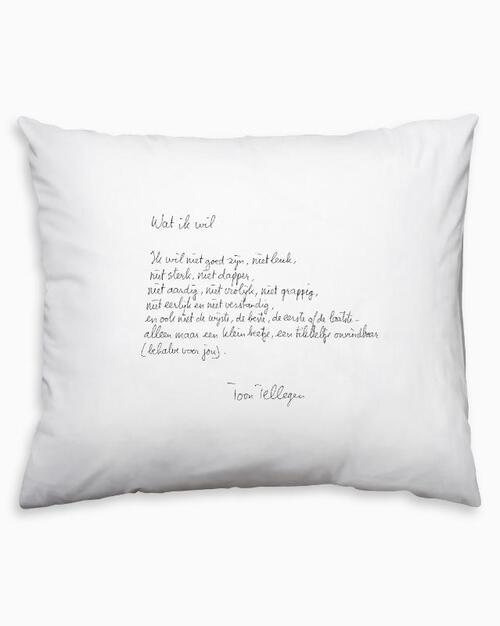 Plint kussensloop 'Wat ik wil' Toon Tellegen