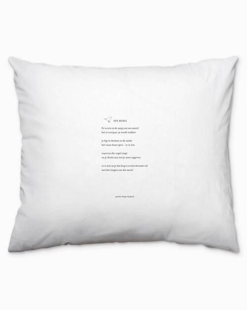 Plint kussensloop 'Een merel' Rutger Kopland