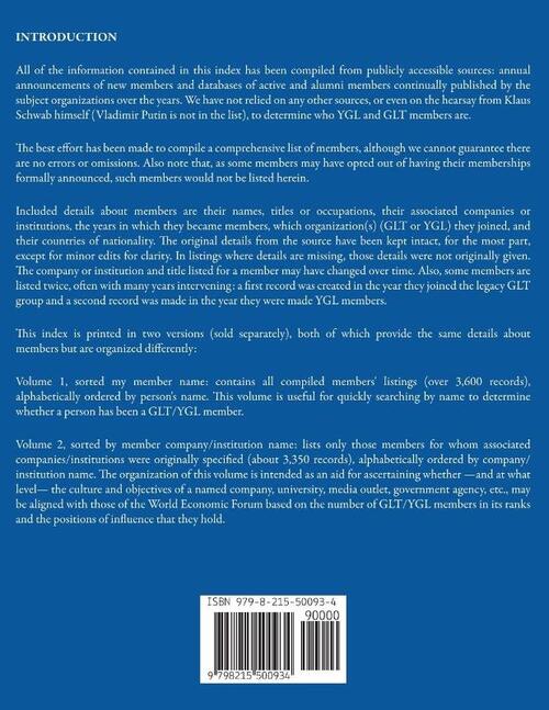 The List of Members of the Young Global Leaders & Global Leaders for Tomorrow of the World Economic Forum